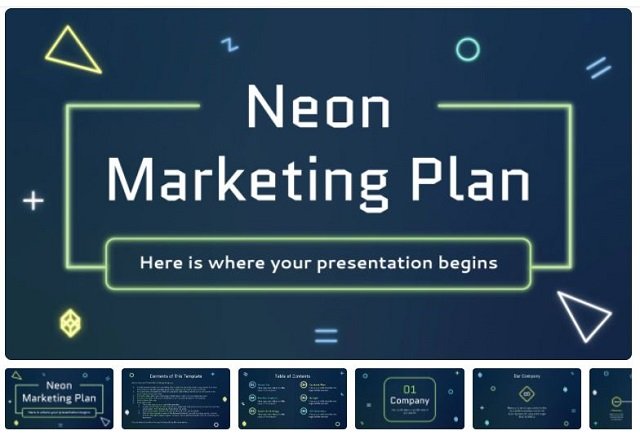 Slide Powerpoint Neon đẹp