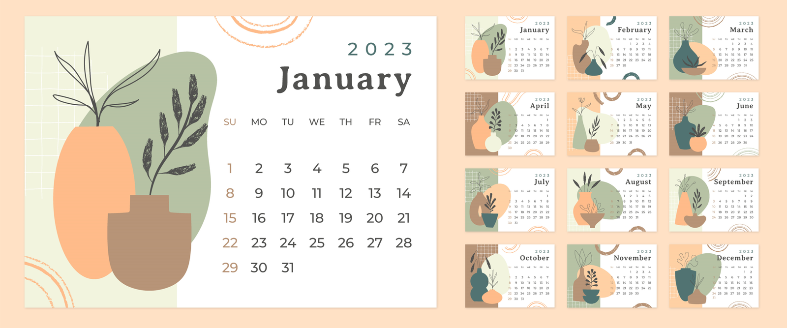 Mẫu thiết kế Calender Happy New Year