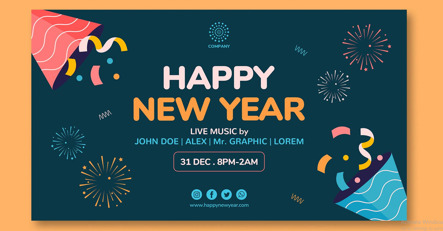 Mẫu Banner Happy New Year