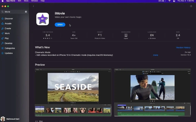 iMovie - Phần chỉnh sửa video của Apple