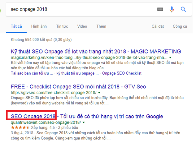 Kỹ thuật SEO Onpage