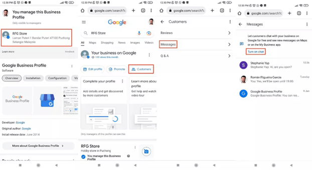 Thêm các tính năng trên trang trên Google Business